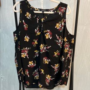 Lane Bryant polyester dress/career tank top black floral women’s plus Sz.16